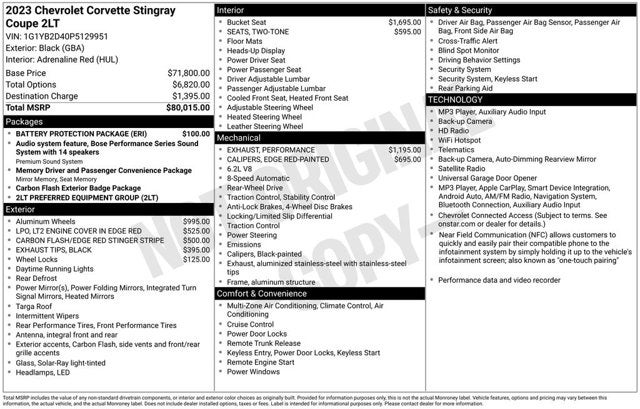 2023 Chevrolet Corvette 2LT