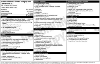 2016 Chevrolet Corvette Z51 2LT