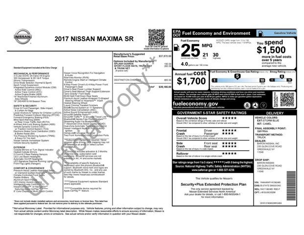 2017 Nissan Maxima SR