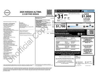 2025 Nissan Altima SR