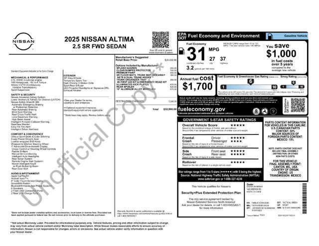 2025 Nissan Altima SR