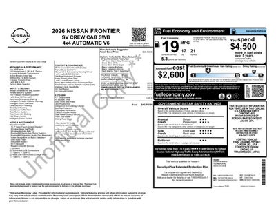 2026 Nissan Frontier SV