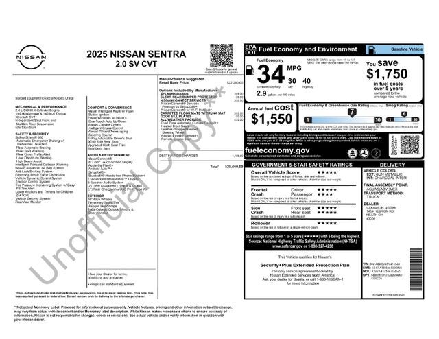 2025 Nissan Sentra SV