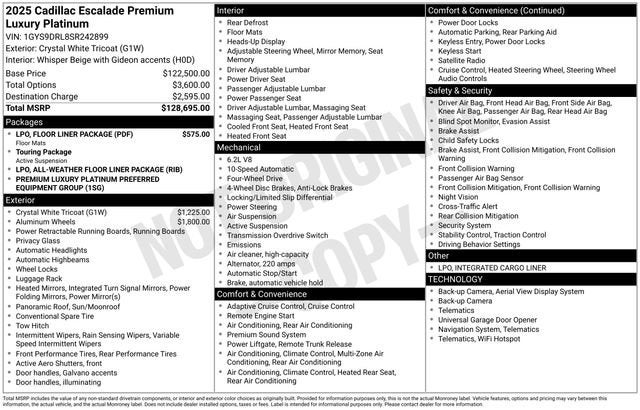 2025 Cadillac Escalade 4WD Premium Luxury Platinum