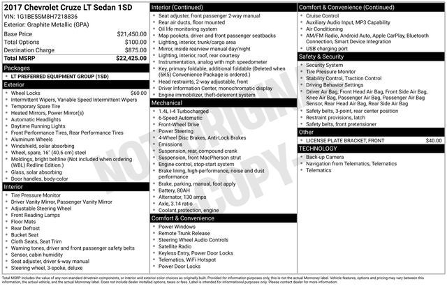 2017 Chevrolet Cruze LT