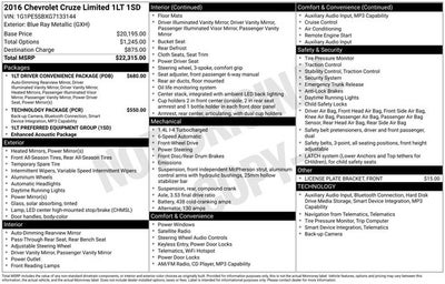 2016 Chevrolet Cruze Limited LT
