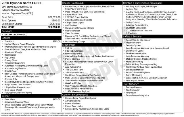 2020 Hyundai Santa Fe SEL