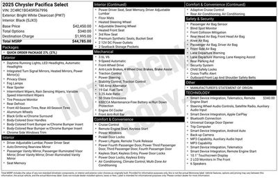 2025 Chrysler Pacifica Select