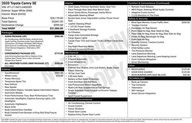 2020 Toyota Camry SE