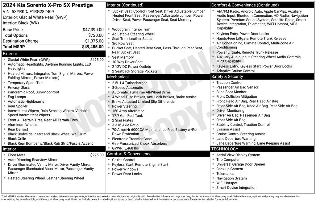 2024 Kia Sorento X-Pro SX Prestige