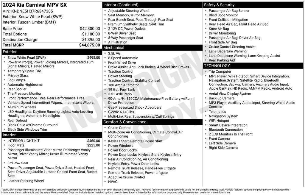 2024 Kia Carnival SX