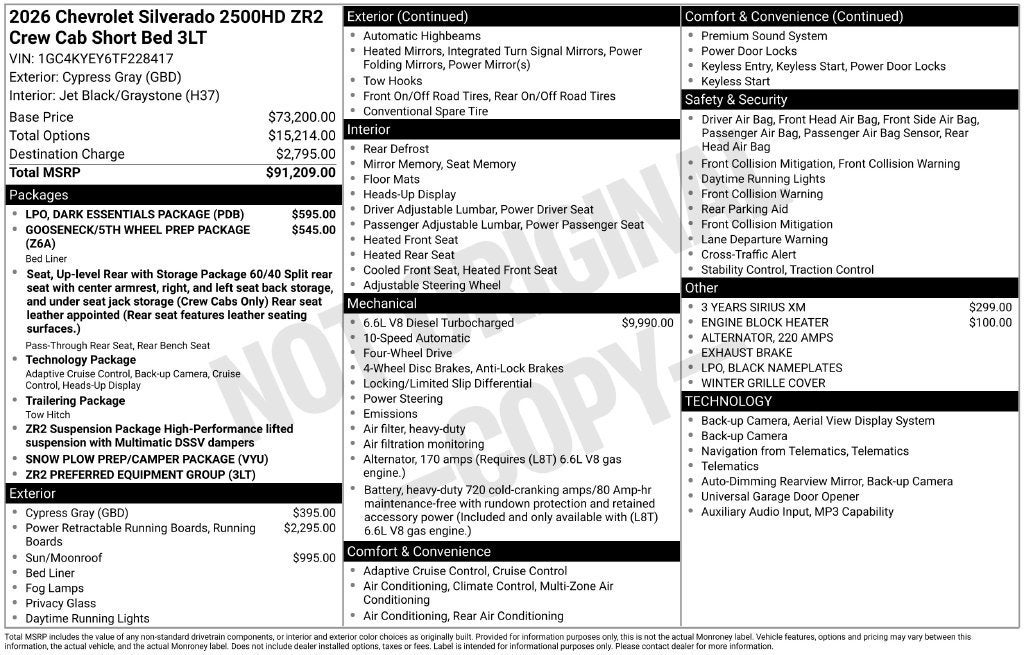 2026 Chevrolet Silverado 2500 HD ZR2