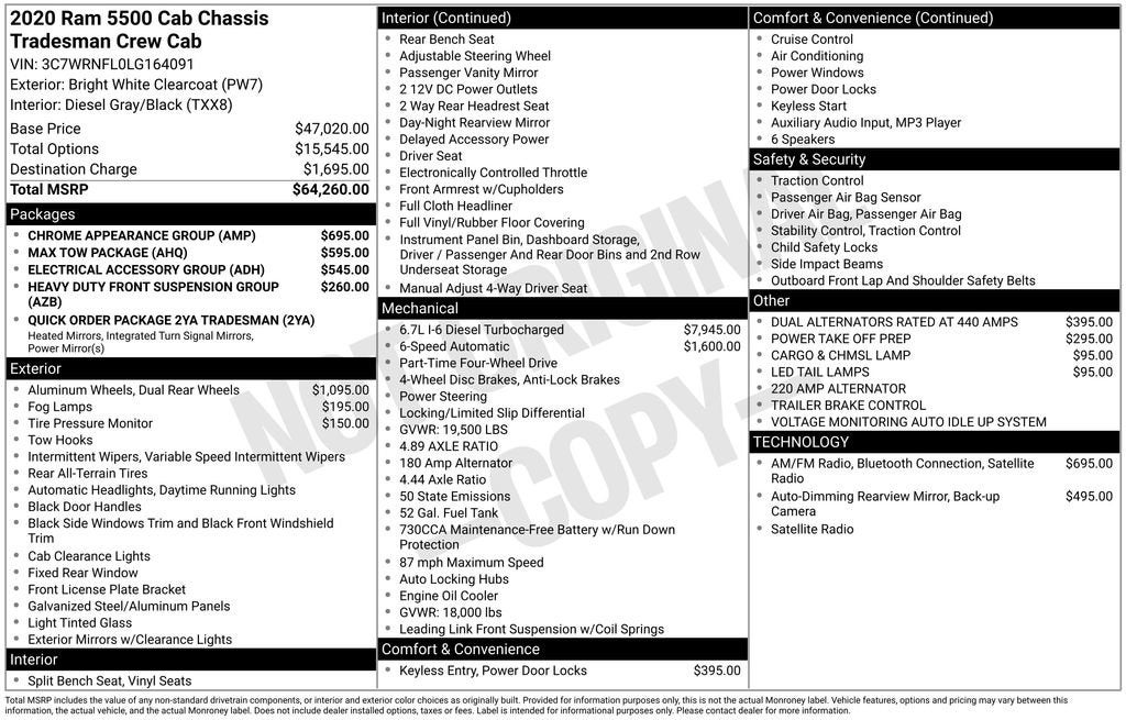 2020 RAM 5500 Chassis Cab Tradesman
