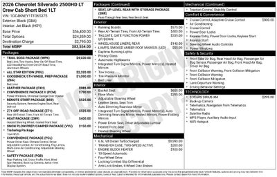2026 Chevrolet Silverado 2500 HD LT