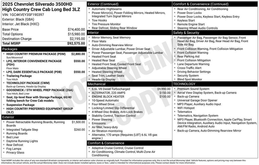 2025 Chevrolet Silverado 3500 HD High Country DRW