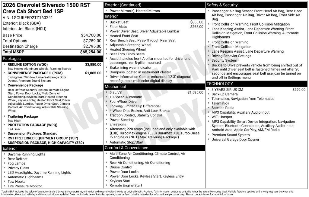 2026 Chevrolet Silverado 1500 RST
