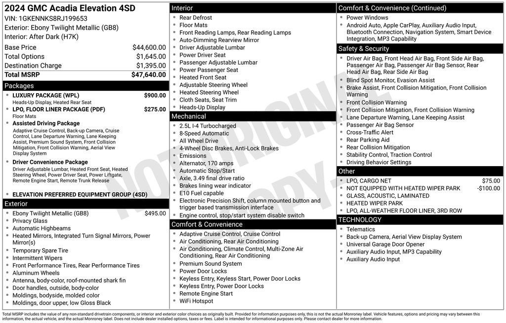 2024 GMC Acadia Elevation