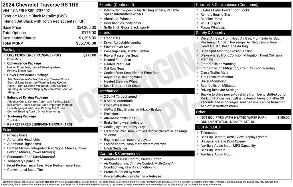 2024 Chevrolet Traverse RS