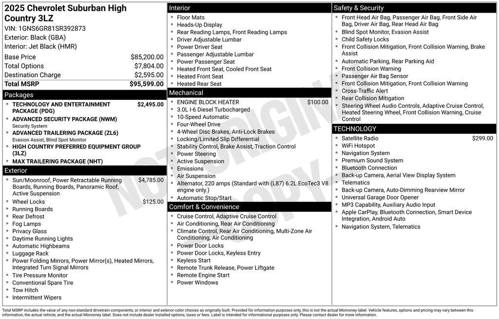 2025 Chevrolet Suburban High Country