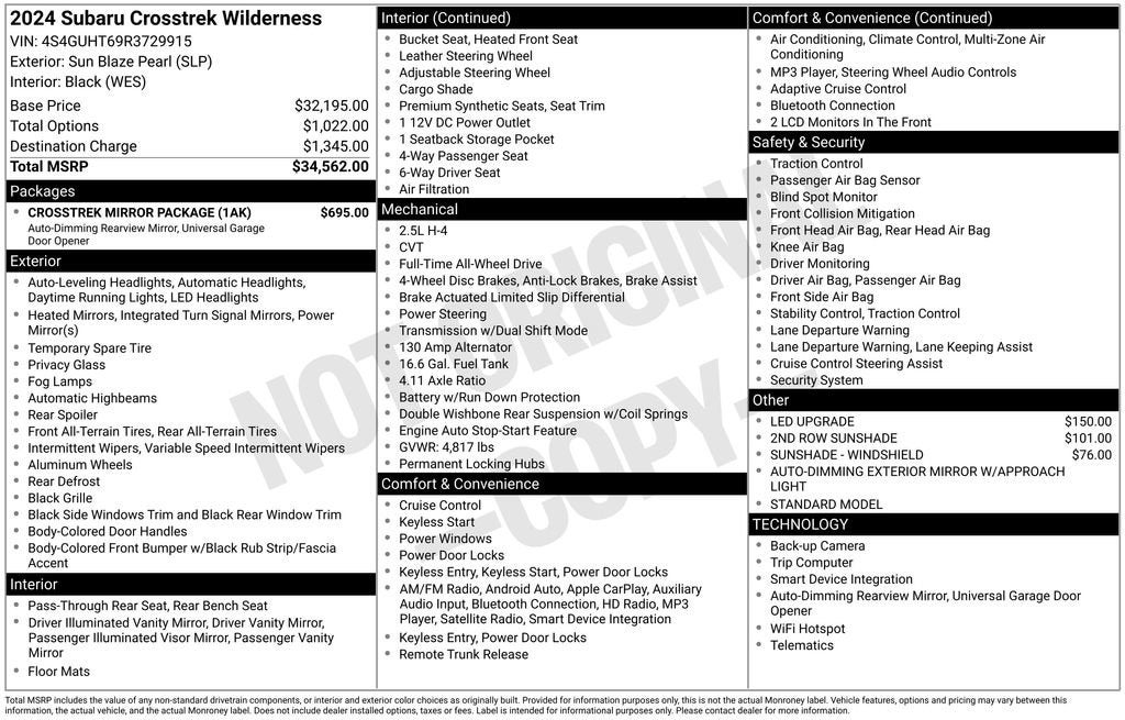 2024 Subaru Crosstrek Wilderness
