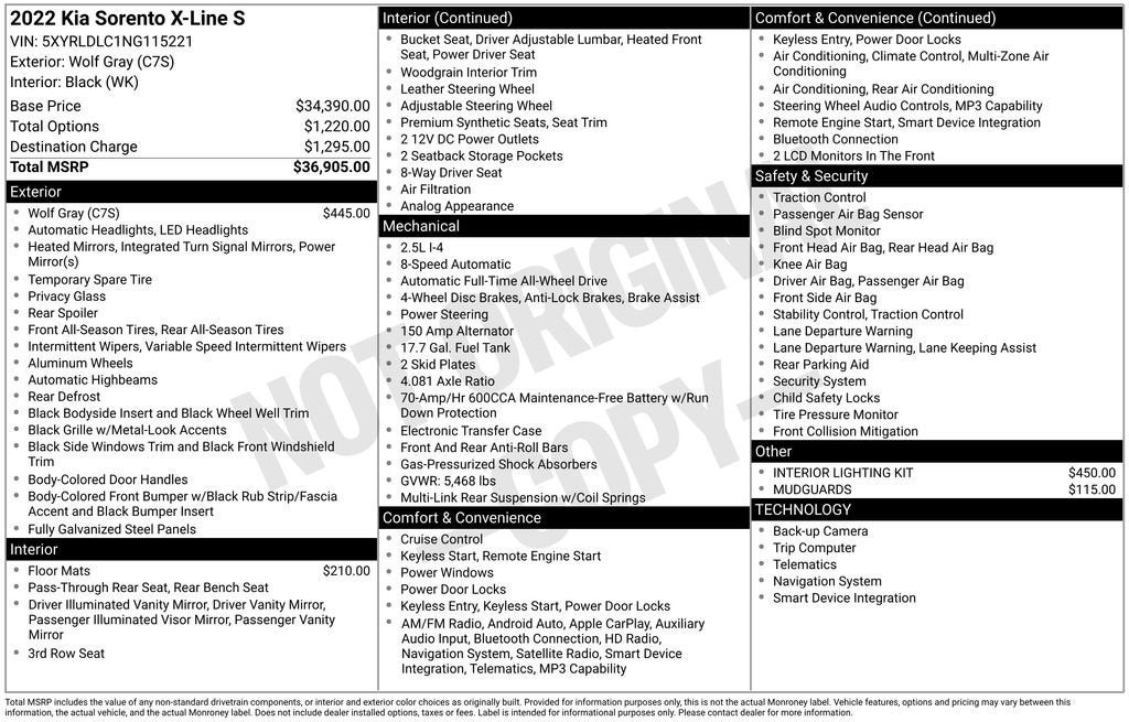 2022 Kia Sorento X-Line S