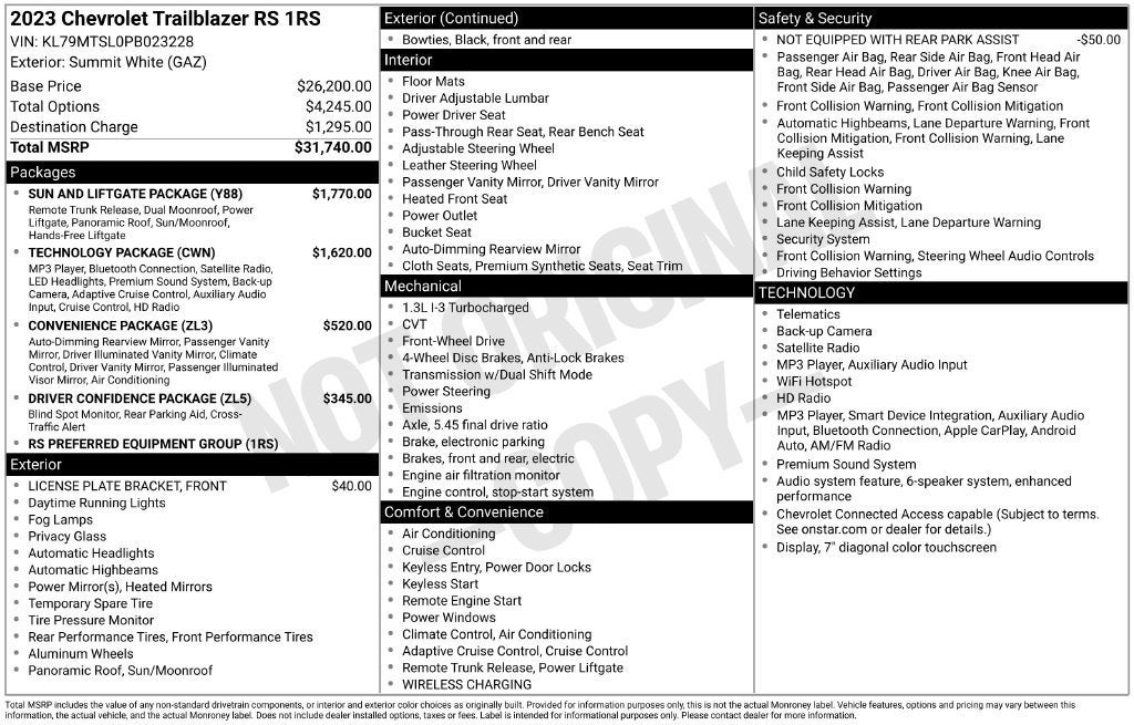 2023 Chevrolet Trailblazer RS