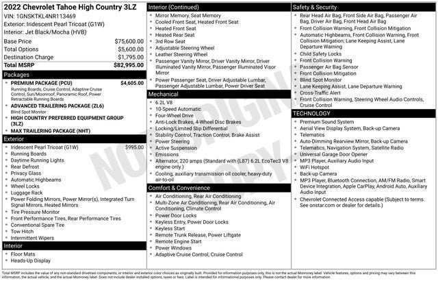 2022 Chevrolet Tahoe High Country